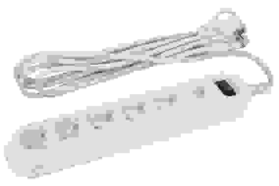 Удлинитель-фильтр ЭРА с з/к 3х0,75мм 6гн.*3м. USF-6es-3m-W с выкл. белый