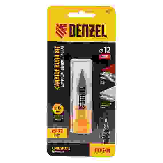 Борфреза по металлу твердосплавная, коническая, тип-M, 12 мм// Denzel