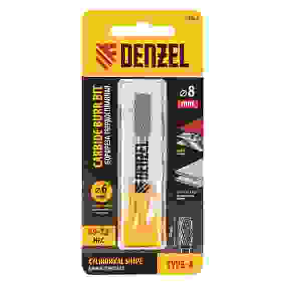 Борфреза по металлу твердосплавная, цилиндрическая, тип-А, 8 мм// Denzel