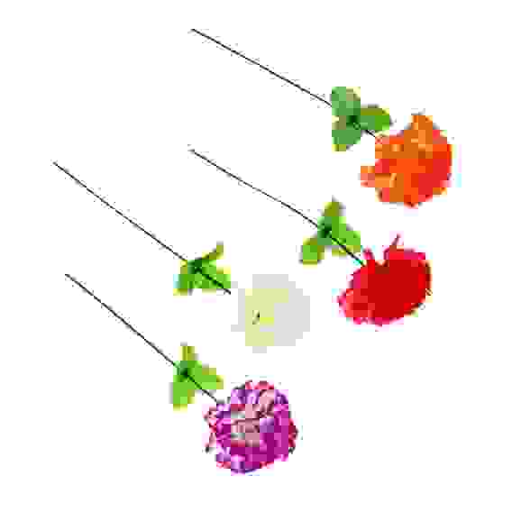 Цветок искусственный в виде гвоздики, 35-40 см, пластик, 6 цветов, арт 09