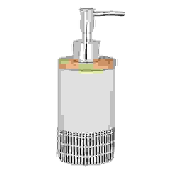 Дозатор для жидкого мыла, "Бамбуковая зебра", керамика, белый VETTA