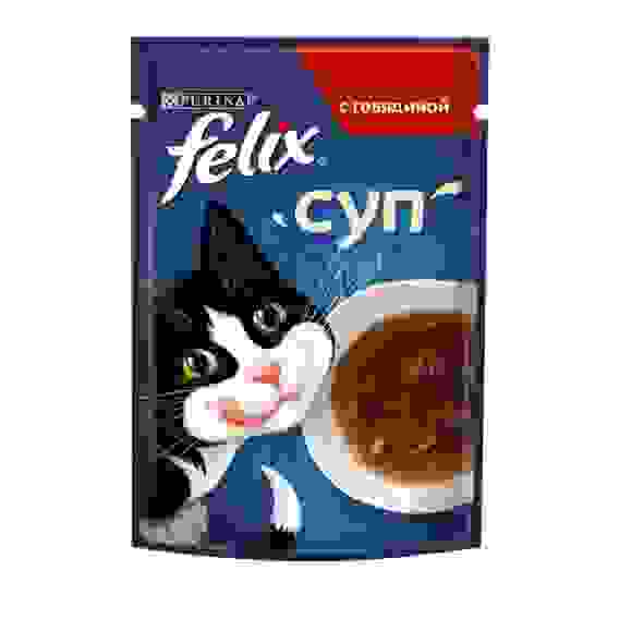 Влажный корм FELIX Суп с говядиной, для кошек, 48 г 7828140