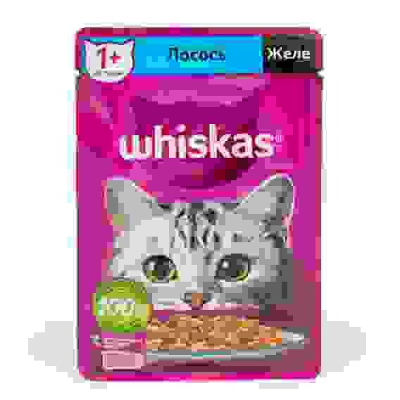 Влажный корм Whiskas для кошек, с лососем, желе 75 г 7098383
