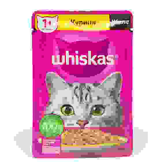 Влажный корм Whiskas для кошек, с курицей, желе, 75 г 7098381