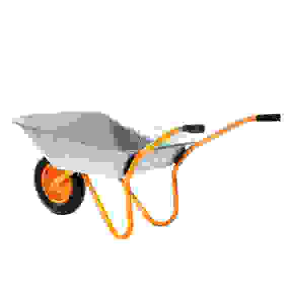 Тачка универсальная, одноколёсная, стандарт, грузо-ть 90 кг, сталь/оцинк, 0,5 мм, объем 65л ЕРМАК