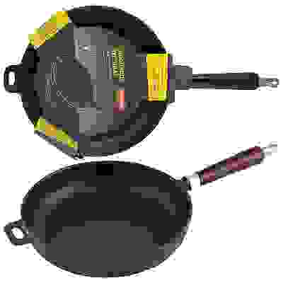 Сковорода чугунная с деревянной ручкой CIF28-W, диам - 28 см