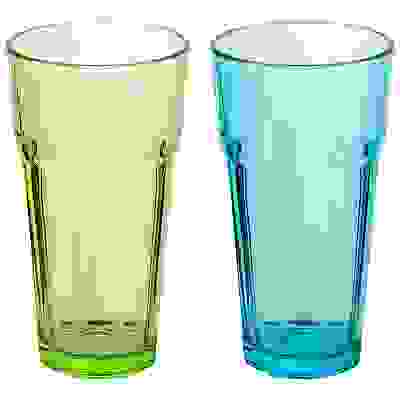 Стакан стеклянный, 355 мл (цвета в ассортименте: бирюзовый/зелёный)