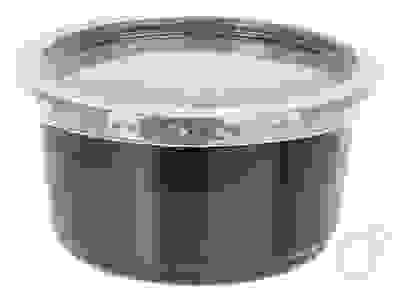 Контейнер круглый 350 мл д-115мм, черный ПП + крышка 17-4545