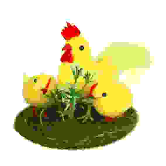 Гирлянда с декором Пасхальным в виде курочек,3*LR44,1 реж,12,5x11 см, полиэст, пласт, пеноп, картон,