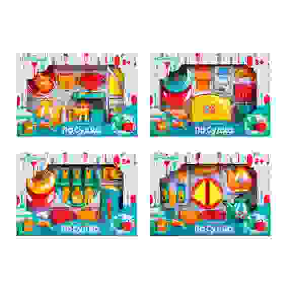 ИГРОЛЕНД Игровой набор Посудка, пластик, 9-11 пр., 35х24х7 см, 4 дизайна