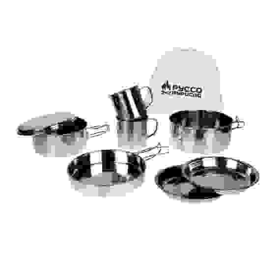 Набор туристической посуды, РУССО ТУРИСТО, 8 предметов в чехле, нерж.сталь