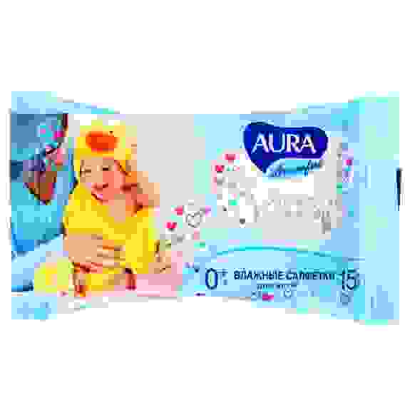 Салфетки влажные для детей AURA ULTRA COMFORT 15шт арт.05155/13398
