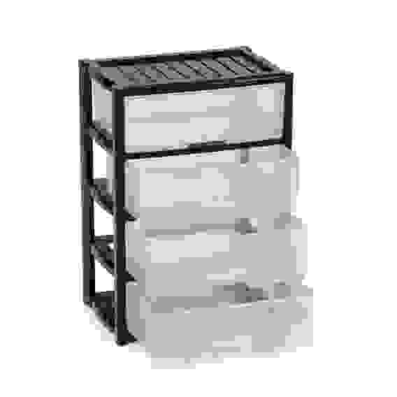 Комод &quot;Колорит&quot; 4-х секцион. широкий (чёрный) (уп.1)