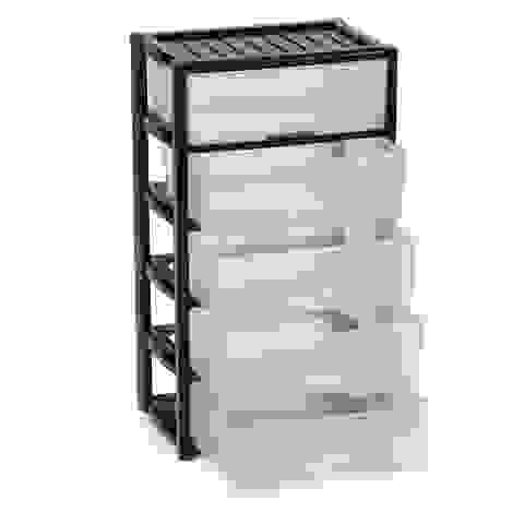 Комод &quot;Колорит&quot; 5-ти секцион. широкий (чёрный) (уп.1)