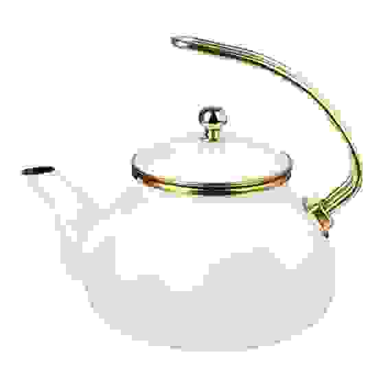 Чайник эмалированный, BY COLLECTION 2,2л, индукция, белый