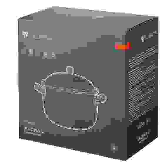 Кастрюля эмалированная, BY COLLECTION 22см, 4,8л, индукция, белый