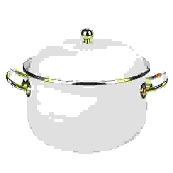 Кастрюля эмалированная, BY COLLECTION 20см, 3,8л, индукция, белый