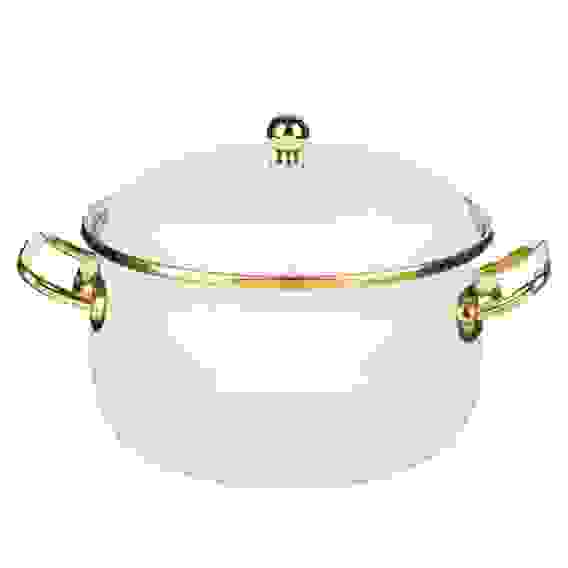 Кастрюля эмалированная, BY COLLECTION 18см, 2,8л, индукция, белый