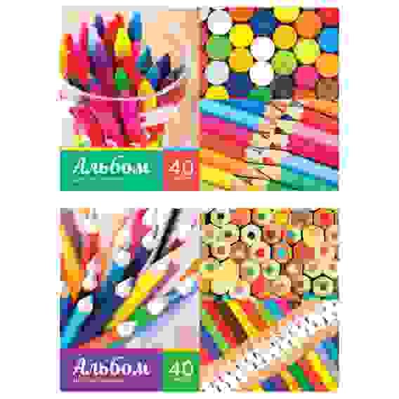 Альбом для рисования 40л., А4, на скрепке ArtSpace \"Карандаши\"