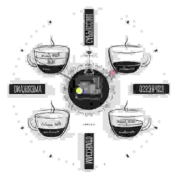 Часы настенные прозрачные, открытая стрелка \"Coffee time\"