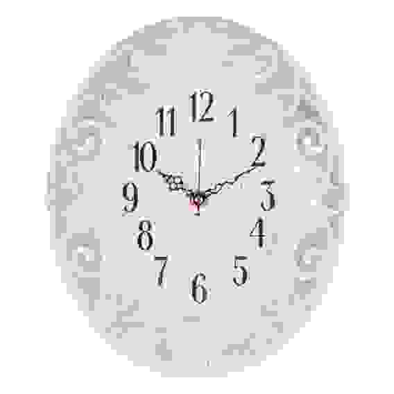 Часы настенные овал 31х26 см, корпус белый с золотом &quot;Классика&quot; &quot;Рубин&quot;