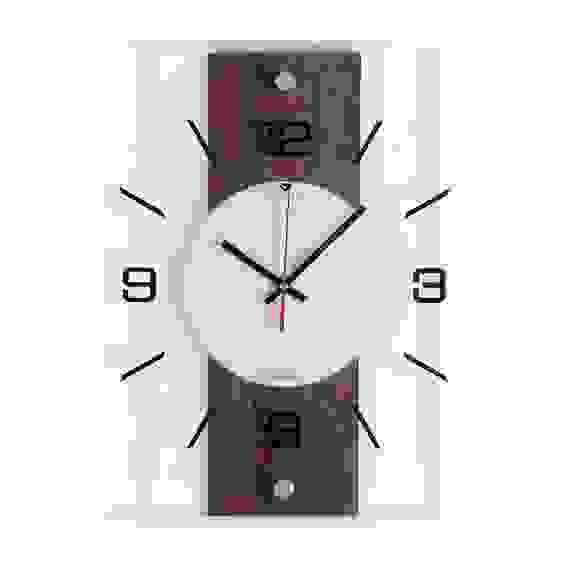 Часы настенные стеклянные прямоугольные с МДФ "Классика" 2938-002