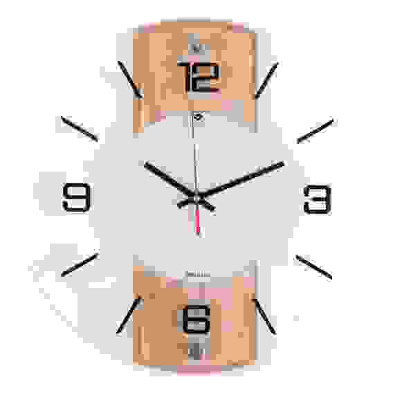 Часы настенные стеклянные круглые с МДФ, d=34 см \"Классика\" 3435-001