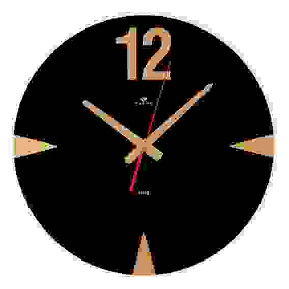 Часы настенные стеклянные d-39 см, открытая стрелка \"Двенадцать\"