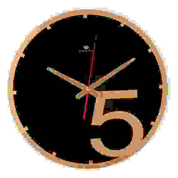 Часы настенные стеклянные d-39 см, открытая стрелка \"Пять\"
