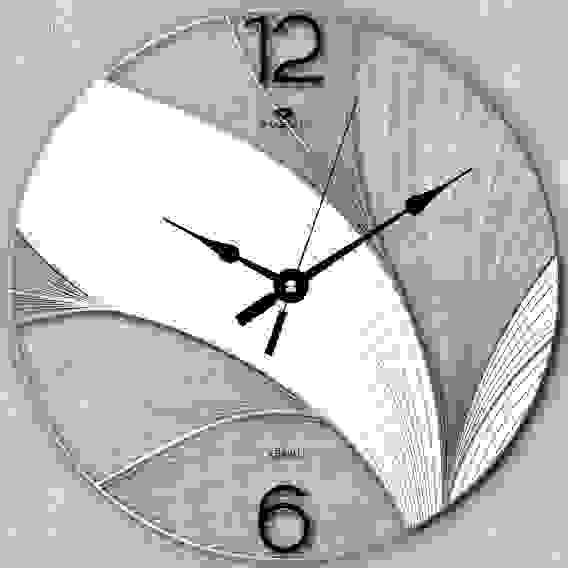 Часы настенные прозрачные d-39 см, открытая стрелка \"Белый лотос\"