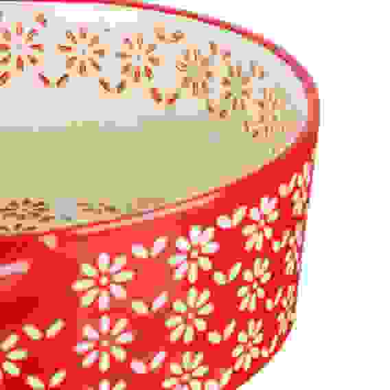 BY COLLECTION Форма для запекания и сервировки кругл глубок с ручк, керамика, 25,5х21х7см, 1,8л крас