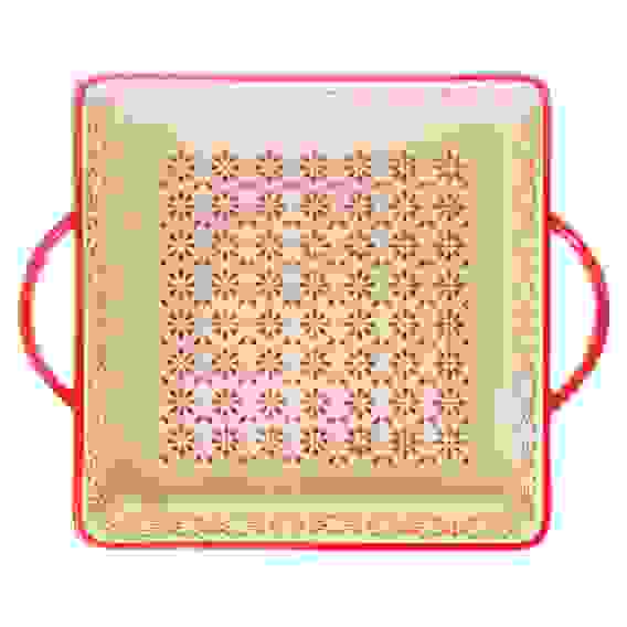 BY COLLECTION Форма для запекания и сервировки квадр. с ручками, керамика, 31,5х25,5х6см, 2,4л, крас