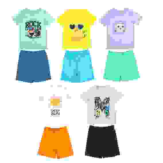 Комплект детский (футболка+шорты), р.98-140, 100% хлопок, ВЛ23-11