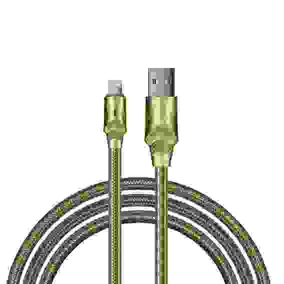 Кабель для зарядки Золото iP, 2.4А, 1м, Быстрая зарядка, штекер металл, золотистый BY