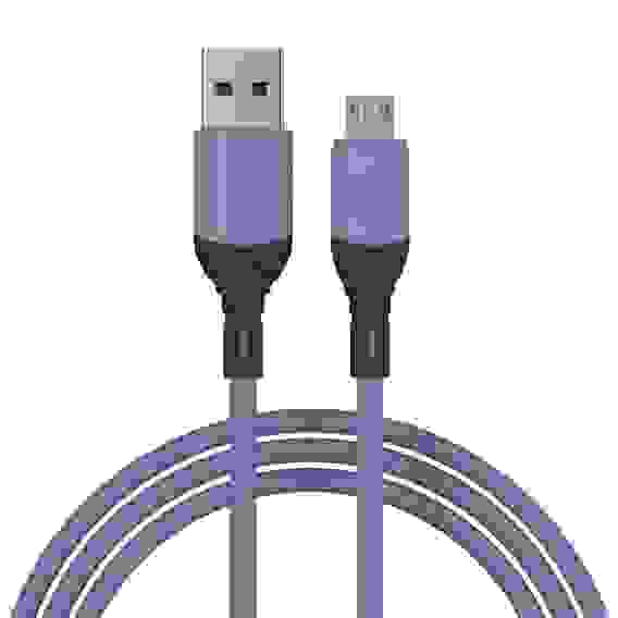 BY Кабель для зарядки Карнавал Micro USB, 1м, 2А, фиолетовый