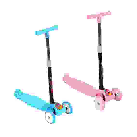 Акция!Самокат 3-х колесный, складной, 56х21х58-62-66-70см, ПВХ колеса d11см, до 30кг, металл,пласт