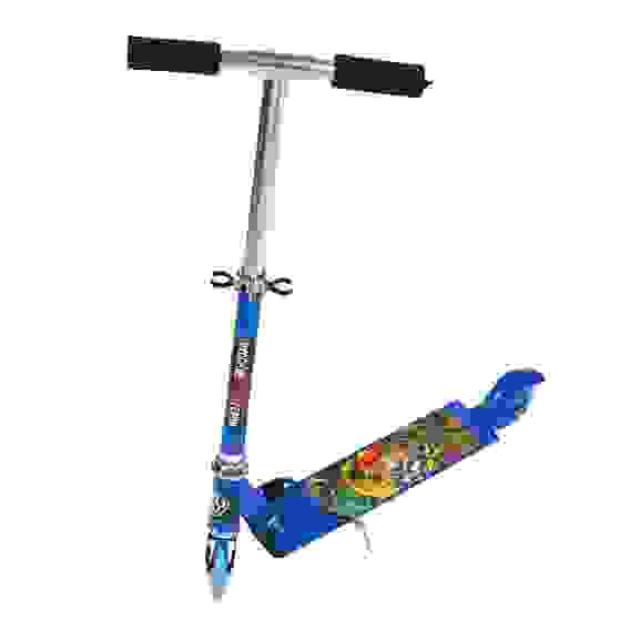 Акция! SILAPRO BY Самокат складной 2-х колес. (PVC d=90мм LED), алюминий, h75-79х60см, до 60кг