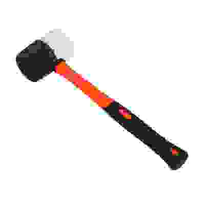 Киянка резиновая, 225 г, черно-белая резина, фибергласовая рукоятка ЕРМАК