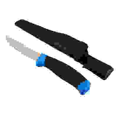 Нож универсальный для рыбалки и туризма c ножнами, 21,5см, нерж. сталь, пластик ЕРМАК