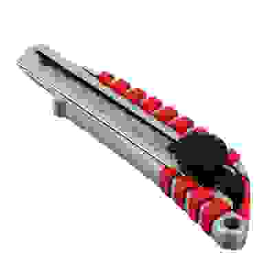 Нож металлический усиленный с сегментированным лезвием 18мм (круглый фиксатор) HEADMAN