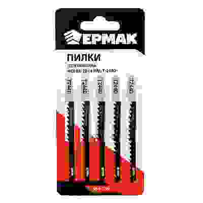 Пилки для эл.лобзика (HCS EU 75х4мм.) T-244D (дер., быст., фиг.рез.), 5шт. ЕРМАК
