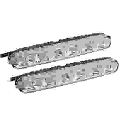 Дневные ходовые огни, LED 6шт, Линзы, алюм. корп., 130мм, 12V, 2шт NEW GALAXY