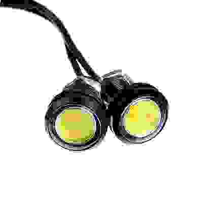 Дневные ходовые огни, LED, алюм. корп.,диам.23мм , 12V, белый, 2шт. NEW GALAXY