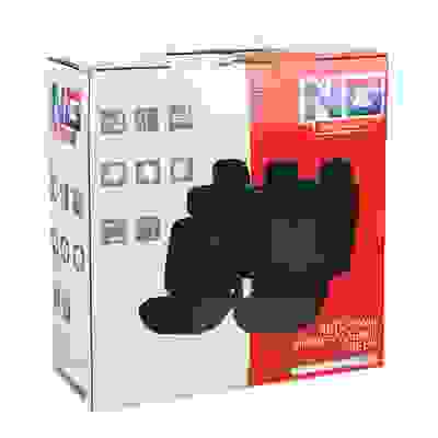 Авточехлы 9 пр., полиэстер, Бета, 3 молн. в спинке, 1 молн. в сидении, черный/серый NG