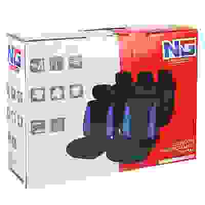 Авточехлы 9 пр., полиэстер, Гамма, 3 молн. в спинке, 3 молн. в сидении, черный/синий NG