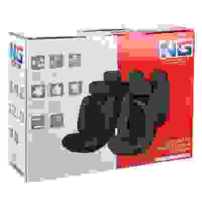 Авточехлы 9 пр., полиэстер, Дельта, 3 молн. в спинке, черный/серый NG