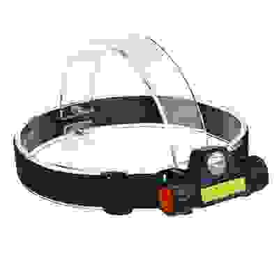 Фонарик налобный, 1000мАч, 1 COB, 1 LED, 8х3 см, 2 режима, пластик ЕРМАК