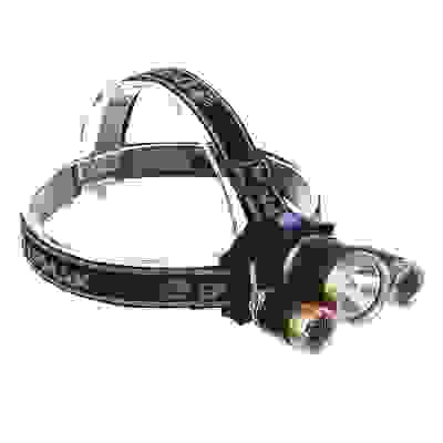 Фонарик налобный, 1000 мАч, 3 LED, 7х6 см, 3 режима, пластик ЕРМАК