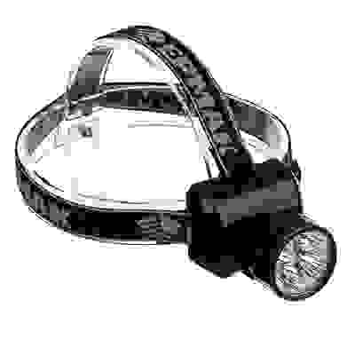 Фонарь налобный аккумуляторный 5 ярк. LED, вилка 220В, 8х6х7,5см ЕРМАК