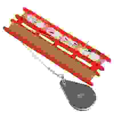 Снасть донная оснащенная (леска 30 м/крючок 5 шт/резинка 10 м/груз 80г/карабин 2 шт) AZOR FISHING